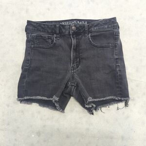 American Eagle Outfitters Black Super Hi-Rise Shortie Cutoff Shorts